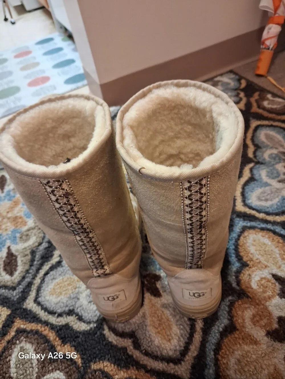 UGG AUSTRALIA Women's Tall Shearling-Lined Winter Boots - Sand Color Size 7